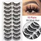 Fashion Full Strips Multilayers Wispy Natural Long False Eyelashes 3D Mink Hair