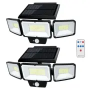 2 Pack Solar Outdoor Lights with Remote Control, Motion Sensor Outdoor Lights...