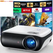Projector, Native 1080P Bluetooth Projector, Portable Outdoor Movie Projector, F
