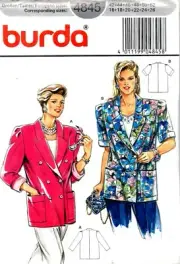 Burda Sewing Pattern 4845 Misses Double Breasted Jacket Size 16-26