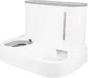 Happyyami Automatic Pet Feeder and Drinking Fountain Continuous Fresh Food and Water Dispenser for Cats and Small Dogs Easy to Clean Detachable Design Stylish Roman Shape for Pet Health