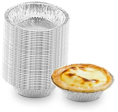 50 Pack - Aluminum Foil Pot Pie Pans, Heavy Duty Disposable Tins for Baking