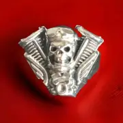 Erick's Sterling Silver Skull Ring Taxco.925. Size 10