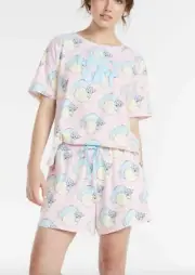 NEW PETER ALEXANDER LAZY CAT COTTON SHORTIE SET PJ TOP + SHORTS WOMENS XL $99.95