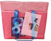 [Generic] Beach Bag | Mesh Pool Tote Bag,Large Capacity Casual Organizer Pouch for Gym Travel Camping Shopping Picnic Outdoor Cruise Sports Vacation