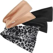 WOONEKY 3pcs Hair Bun Makers Lazy Hair Curler Tools for Effortless Hairstyles for Weddings Graduations and Everyday Use Includes and Leopard Prints