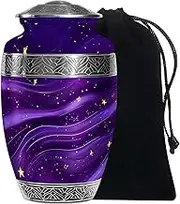 Purple Cremation Urns for Human Ashes - Blue Funeral Decorative Urn for Male - Large Decorative Urn for Women - Cremation Urns for Female Mom & Dad - Memorial for Female 10 Inch