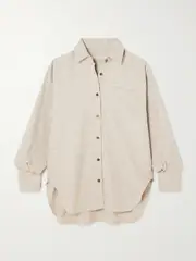 [Maria McManus] Maria McManus - Oversized Cotton And Wool-blend Flannel Shirt - Beige - small small Neutrals