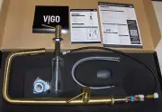 VIGO Parsons Matte Gold Pull-Down Sprayer Kitchen Faucet Bradock Soap Dispenser