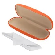 Glasses Case, PU Leather Hard Shell Portable Protective Concise Unisex, Orange