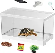 Turtle Starter Kit,Reptile Tank Kit - Bottom Drainage Aquarium Terrarium for Tortoise Hermit Fish Amphibians Snake Gecko Chameleon Frog