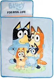 Bluey Kids Nap-Mat Set – Includes Pillow and Plush Blanket – Great for Boys or Girls Napping During Daycare or Preschool - Fits Toddlers and Young Children