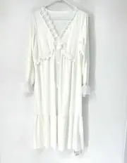 Dazy NWT Elegant White Nightgown Womens XL Peasant Intimates