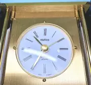 Vintage Natico Quartz Alarm Desk Clock – West Germany – Gold-Tone #14789