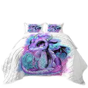 Cute Fantasy Art Wind Spirit Lil Dragon Coverlet
