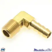 1/4" Barb x 1/4" Brass 90° Male NPT Elbow 139-4B MettleAir BRAND NEW!