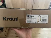 KRAUS Bolden Commercial Style 18" Pull Down Kitchen Faucet Brushed Brass