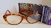 FOSTER GRANT Enhanced Vision Scratch-Resistant Cat Eye Reading Glasses +1.25 New