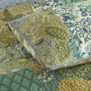 BEAUTIFUL COZY GREEN TEAL AQUA SAGE BLUE PALM TREE LEAF BEACH TROPICAL QUILT SET
