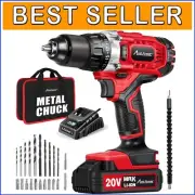 Cordless 20V Electric Drill Set with Accessories - Ergonomic & Powerful Design