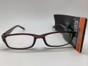 FG128 Foster Grant Derick Brown Men Readers Reading Glasses +1.75 Soft Case