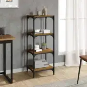 Book Cabinet Smoked Oak 40X33X100 Cm Engineered Wood And Steel