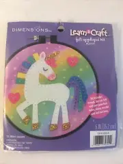 Dimensions Learn A Craft Felt Decor Applique Kit-Unicorn - New In Package