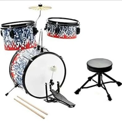 3-Piece Junior Drum Set - Complete Mini Beginner Kit