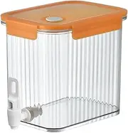 Drink Dispenser for Fridge, Beverage Dispenser with Spigot and Lid, Fridge Juice Containers Water Pitchr, Cold Drink Juice Beverage Dispenser for Home Kitchen Party Bar (Orange S)