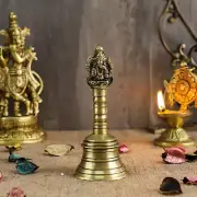 Brass Pooja Hand Bell (Pack of 1), Ghanti for Puja, Ghanti for Temple
