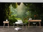 3D Forest Tree Grass Lamplight Self-adhesive Removeable Wallpaper Wall Mural 518