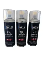 2k HIGH GLOSS CLEAR FINISH AEROSOL SPRAY PAINT TOP COAT 3 X CANS 2 Part Clear