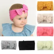 Baby Infant Girl Elastic Bow Headband Turban Newborn Headwear Nylon Accessories@