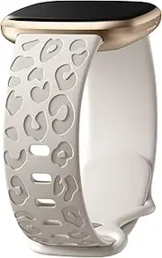[Ouwegaga] Compatible with Fitbit Versa 4/Versa 3/Fitbit Sense 2/Sense Bands Women Men, Cute Fancy Leopard Engraved Silicone Sport Watch Band for Sense/Sense 2/Versa 3/Versa 4 Smartwatch, Multi Colors