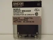 Ancor 10 Amp Magnetic Single Pole AC/DC World Circuit Breaker Black 551510