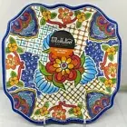 2 Pcs set Melamine Red Blue Square Dinner Plate Spanish Mosaic New Il Mulino 11"
