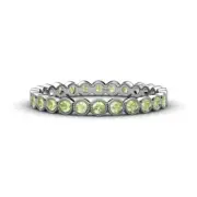 TriJewels Peridot Bezel Set Eternity Ring Stackable 1 1/8 ctw 14K Gold JP:36350
