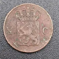 在飛比找Yahoo奇摩拍賣-7-11運費0元優惠優惠-【二手】 荷蘭 1859年 12分 銅幣1180 外國錢幣 