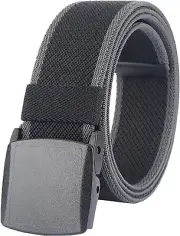 Men's Elastic Stretch Belts,Breathable Canvas Web Belt for Men Women with No-Met