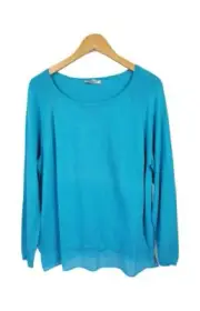NWT DKNYC Women's cotton blend light blue Tunic Sweater Top Size Large
