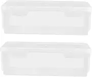 MAGICLULU Organize Your Classroom 2pcs Plastic Storage Boxes Lids Mesh Pencil Cases for Jewelry and Pencils
