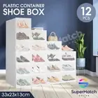 Shoe Box Storage Cabinet 12PCS Large Plastic Sneaker Display Organiser Case Rack