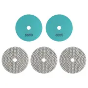 5pcs 5-Inch Grit 6000 Diamond Polishing Pads Wet/Dry for Stone Concrete Marble
