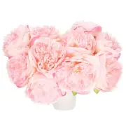 Artificial Flower Heads, Silk Peony Plants Hydrangea Dark Pink Faux Flower 10Pcs