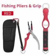 Aluminum Alloy Fishing Grip Pliers Gripper Hook Recover Line Cutter Scale Red