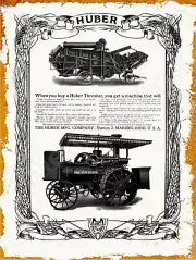 1915 Huber Mfg. Co. New Metal Sign: Steam Tractors & Thresher Outfit