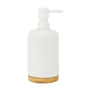 White and Bamboo Soap Dispenser