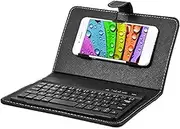 Wireless Bluetooth Keyboard for Phone, Mini Portable Bluetooth Keyboard with A Protective Case Foldable Keyboard for Width of 6 9.5cm Bluetooth Cell Phone(Black)