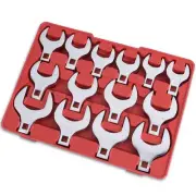14-Piece Premium 1/2" Drive Jumbo Crowfoot Wrench Set Chrome Vanadium Steel I...