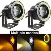 PAIR Yellow 3'' COB LED Fog Light Projector Car Angel Eyes Halo Ring DRL Lamp (for: Volkswagen)